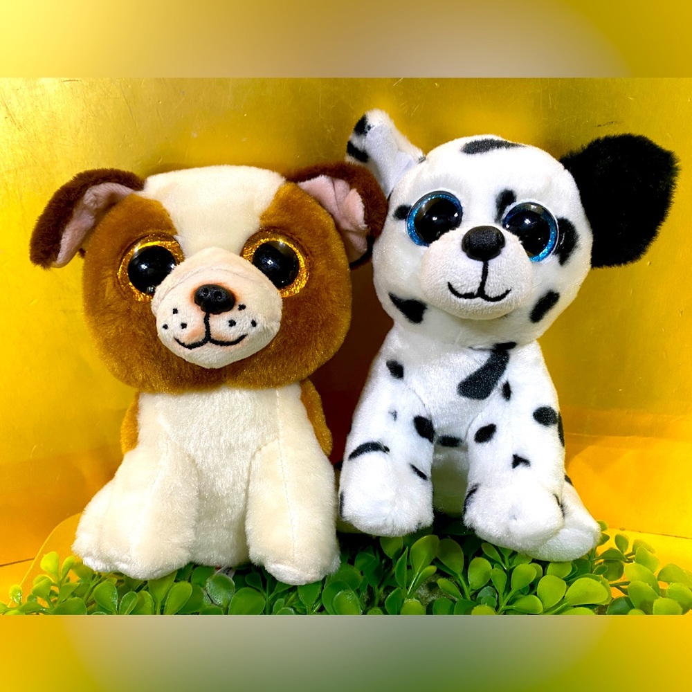 Ty BEANIE BABIES VELVETY PUPPY BUNDLE 2021 HUGO & 2018 CATCHER DALMATIAN 6”